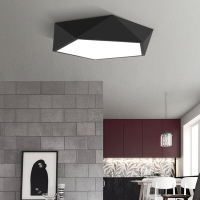 Simple Geometry 1-Light LED Flush Mount Lighting