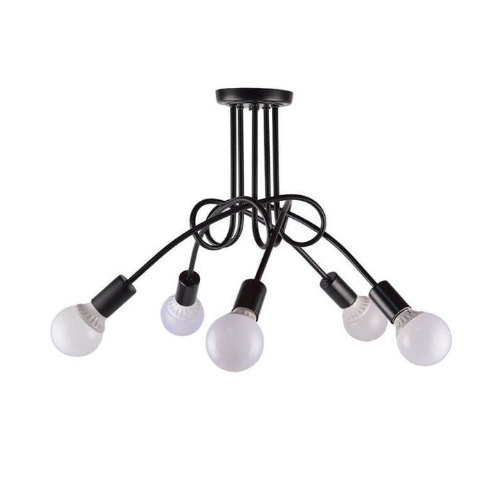 Contemporary Creative Wound Design Iron 5-Light Knotted Chandelier For Living Room