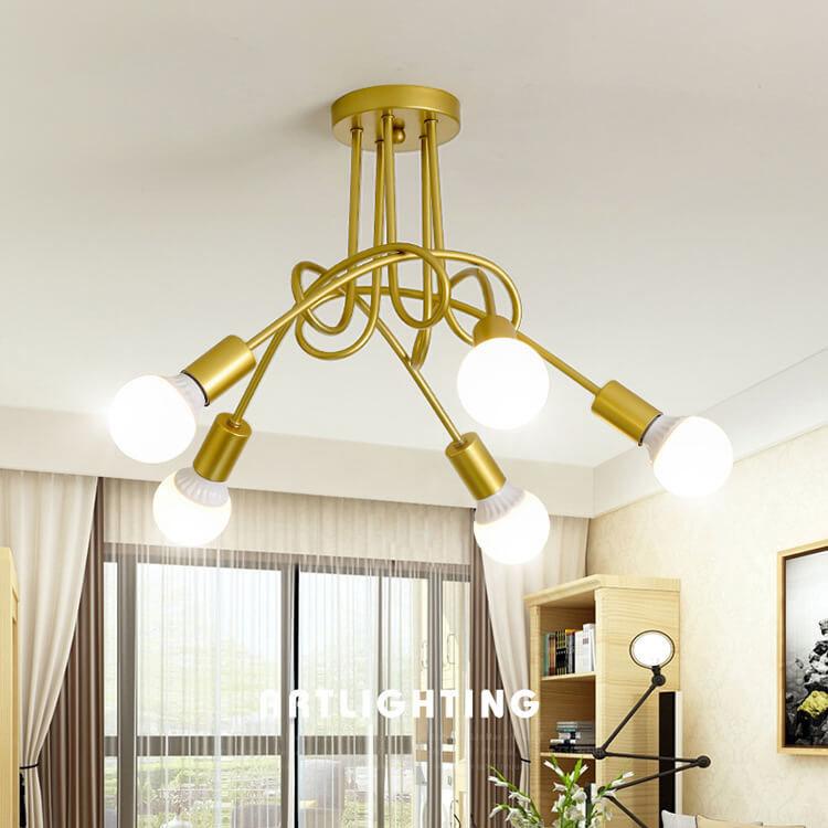 Wrought Iron 5-Light Iron Knotted Chandeliers