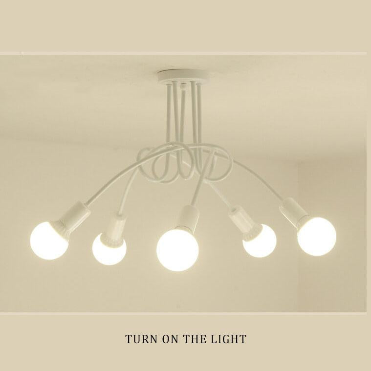 Contemporary Creative Wound Design Iron 5-Light Knotted Chandelier For Living Room