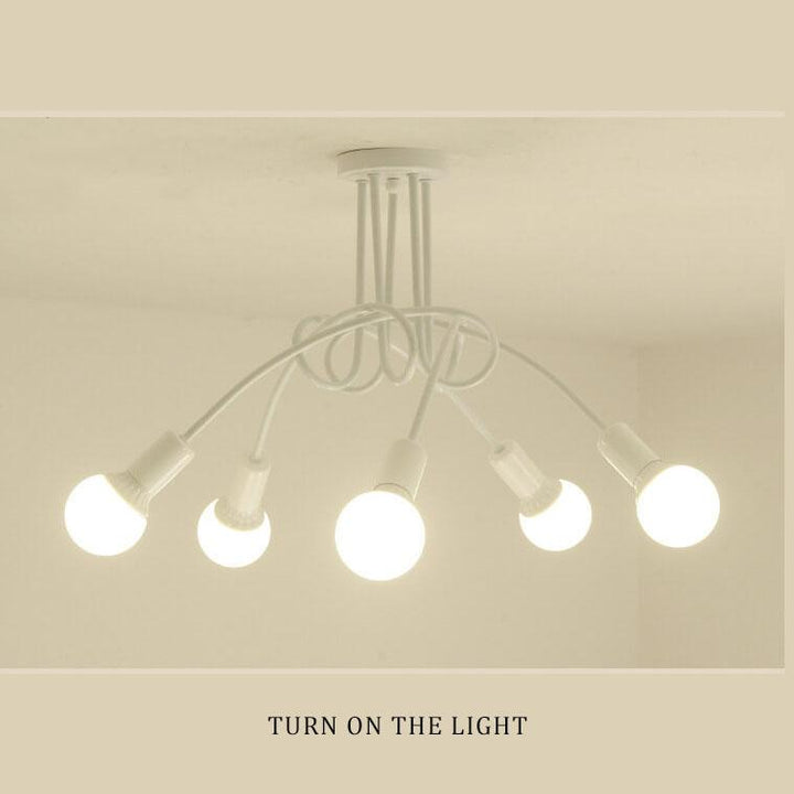 Contemporary Creative Wound Design Iron 5-Light Knotted Chandelier For Living Room