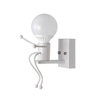 Aplique de pared contemporáneo de arte creativo Villain de hierro de 1 luz para dormitorio 