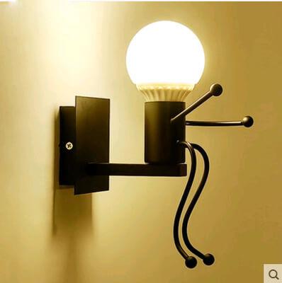 Wrought Iron 1-Light Art Villain Sconce Lamp