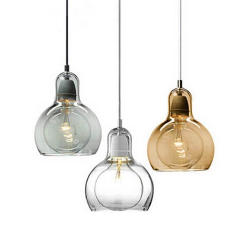 Modern Gourd Glass 1-Light Pendant Light