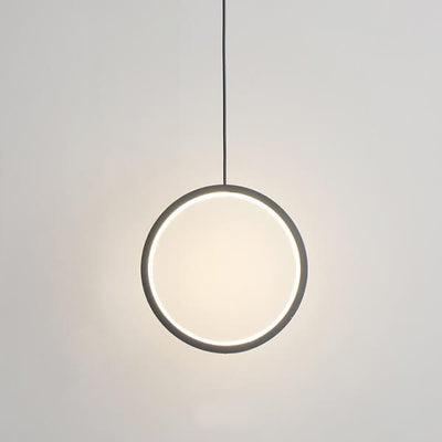 Minimalist Circle 1-Light LED Metal Shade Pendant Light