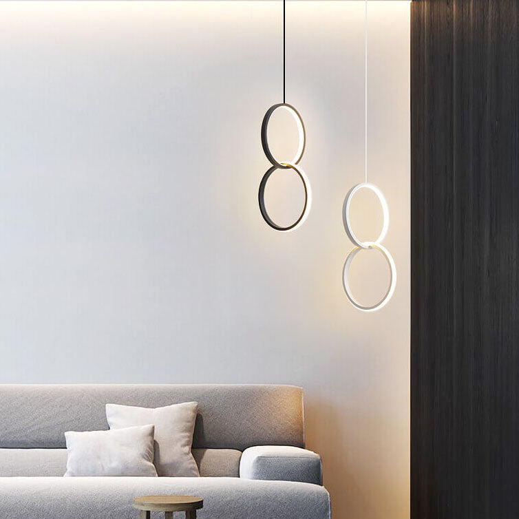 Suspension LED à 1 lumière avec abat-jour en métal de style minimaliste 