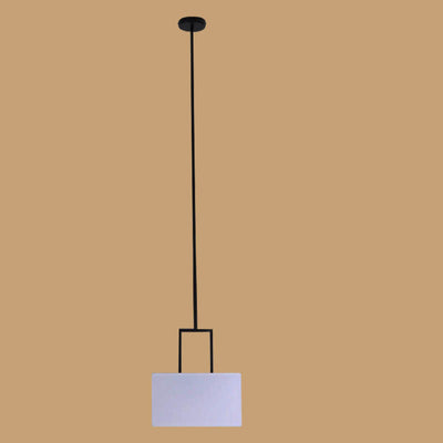Modern Drum White Linen Shade 1-Light Pendant Light