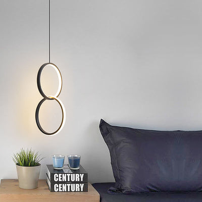 Suspension LED à 1 lumière avec abat-jour en métal de style minimaliste 