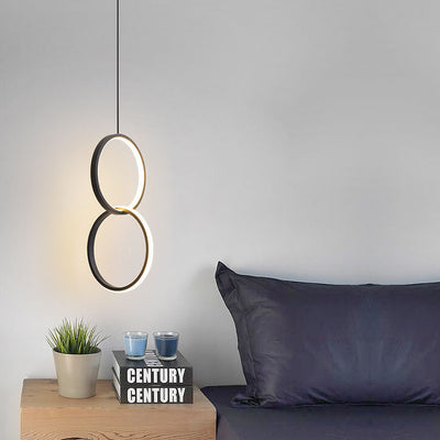 Suspension LED à 1 lumière avec abat-jour en métal de style minimaliste 