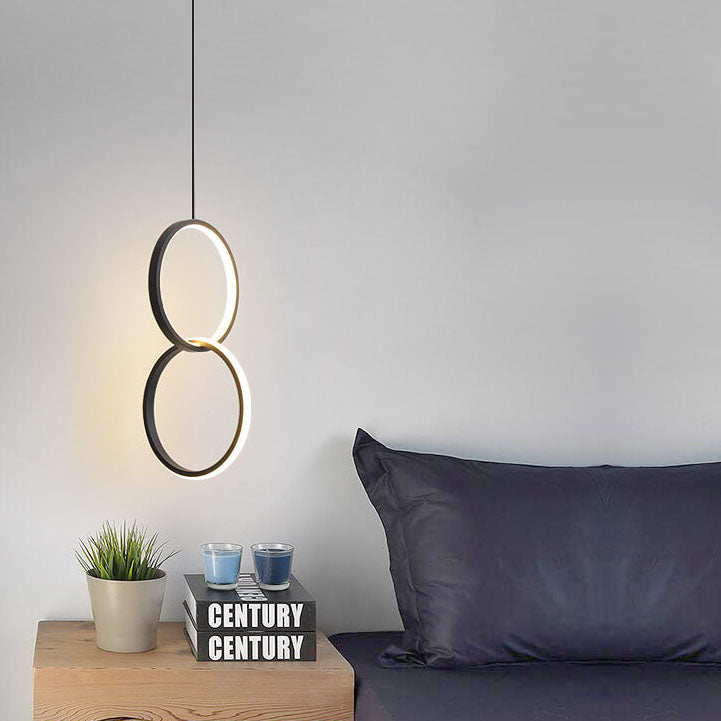 Suspension LED à 1 lumière avec abat-jour en métal de style minimaliste 