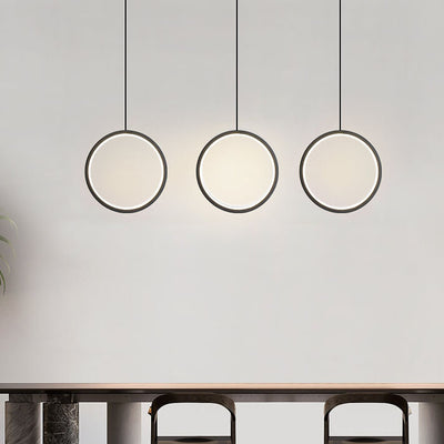 Suspension LED à 1 lumière avec abat-jour en métal de style minimaliste 