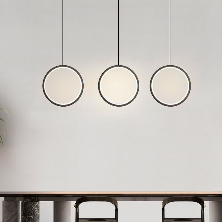 Suspension LED à 1 lumière avec abat-jour en métal de style minimaliste 