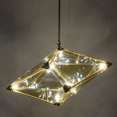 Nordic Diamond-shaped Glass 1-Light LED Pendant Light