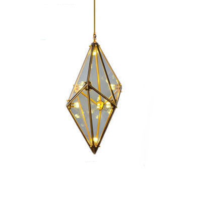 Nordic Diamond-shaped Glass 1-Light LED Pendant Light