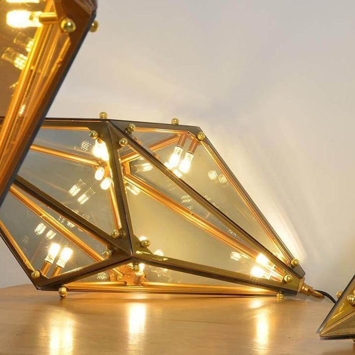 Nordic Diamond-shaped Glass 1-Light LED Pendant Light