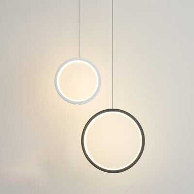 Minimalist Circle 1-Light LED Metal Shade Pendant Light