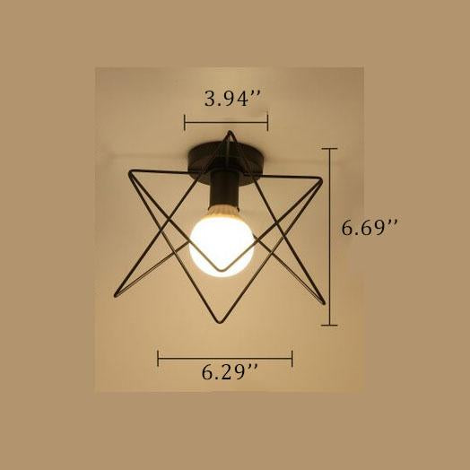 Schmiedeeiserne 1-Licht-Sternschirm-Beleuchtung für halbbündige Montage 