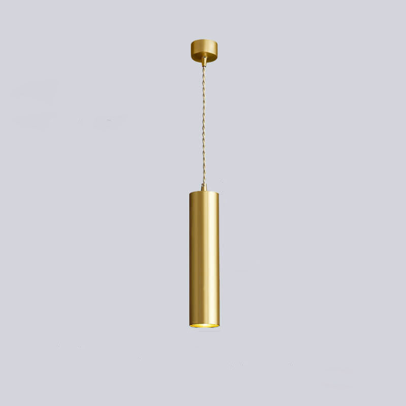 Nordic Brass Cylinder Tube 1-Light Small Pendant Light