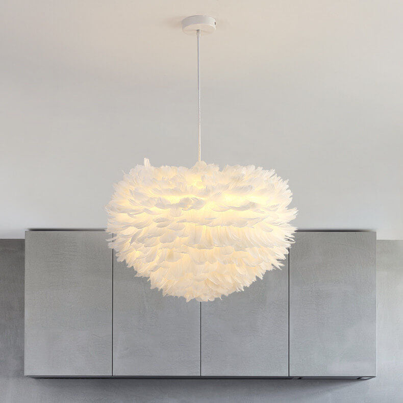 Feather 1-Light Heart Shade Pendant Light