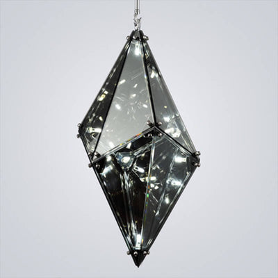 Nordic Diamond-shaped Glass 1-Light LED Pendant Light