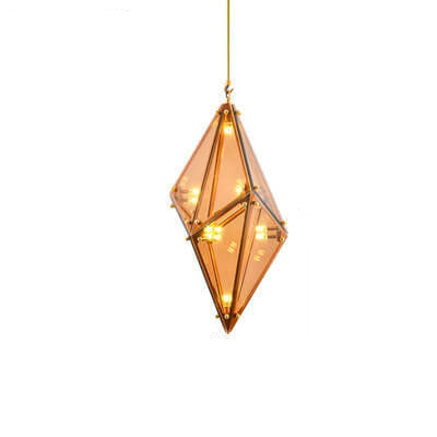 Nordic Diamond-shaped Glass 1-Light LED Pendant Light