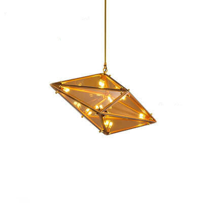 Nordic Diamond-shaped Glass 1-Light LED Pendant Light
