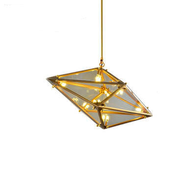 Nordic Diamond-shaped Glass 1-Light LED Pendant Light