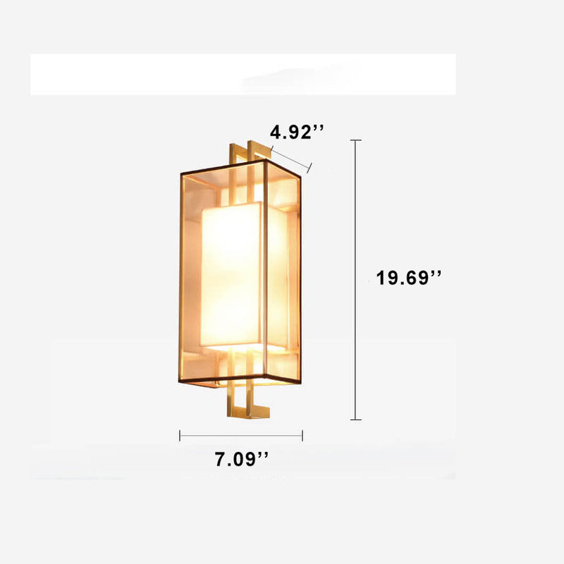 Minimalistische 1-Licht-Wandleuchte mit chinesischen Elementen aus Stoff 