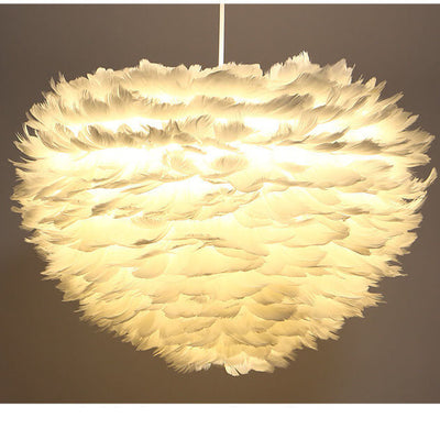 Feather 1-Light Heart Shade Pendant Light