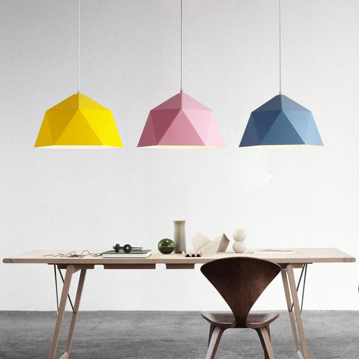 Contemporary Nordic Wrought Iron Irregular 1-Light Dome Pendant Light For Living Room