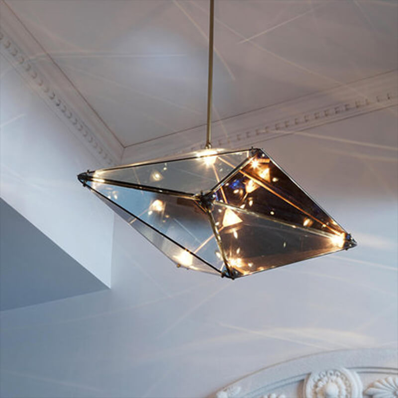 Nordic Diamond-shaped Glass 1-Light LED Pendant Light