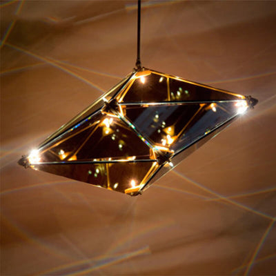 Nordic Diamond-shaped Glass 1-Light LED Pendant Light