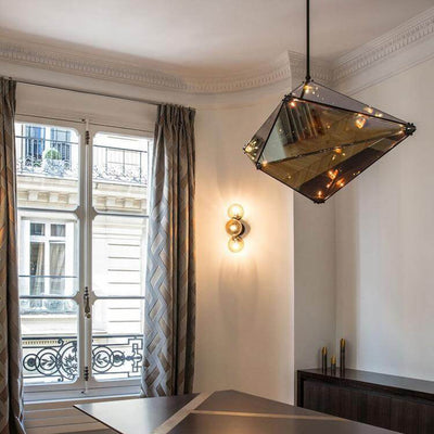 Nordic Diamond-shaped Glass 1-Light LED Pendant Light
