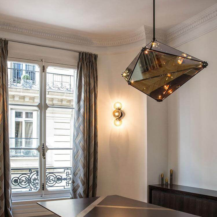 Nordic Diamond-shaped Glass 1-Light LED Pendant Light