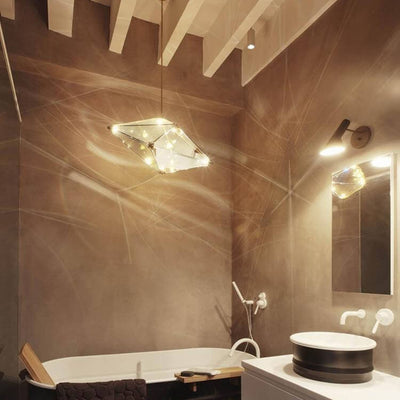 Nordic Diamond-shaped Glass 1-Light LED Pendant Light