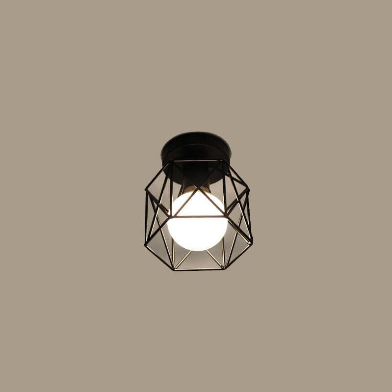 Schmiedeeiserne 1-Licht Birdcage Shade Semi-Flush Mount Beleuchtung 