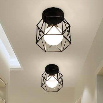 Schmiedeeiserne 1-Licht Birdcage Shade Semi-Flush Mount Beleuchtung 