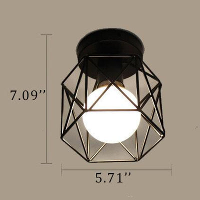 Schmiedeeiserne 1-Licht Birdcage Shade Semi-Flush Mount Beleuchtung 