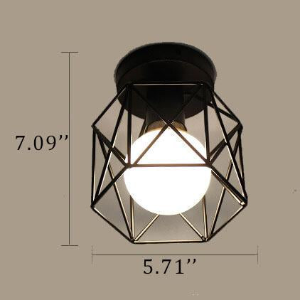 Schmiedeeiserne 1-Licht Birdcage Shade Semi-Flush Mount Beleuchtung 