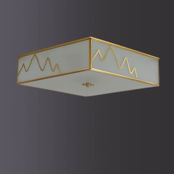 Modern Square 3-Ligth Chinese Elements Flush Mount Lighting