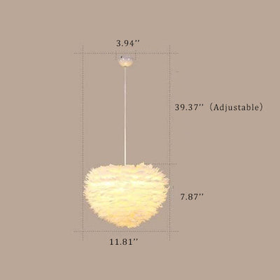 Feather 1-Light Heart Shade Pendelleuchte 