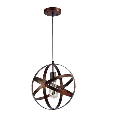 Wrought Iron 1-Light Globe Pendant Light