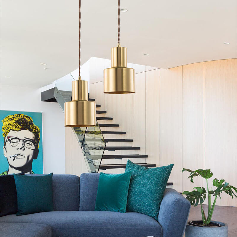Golden Iron 1-Light Geometry Pendant Light