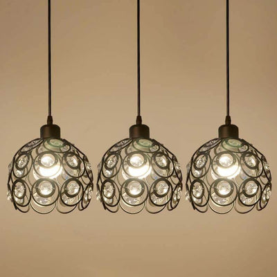 Wrought Iron Crystal Ball 3-Light Chandeliers 2 Design