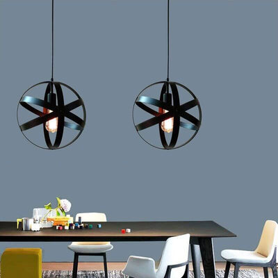 Wrought Iron 1-Light Globe Pendant Light