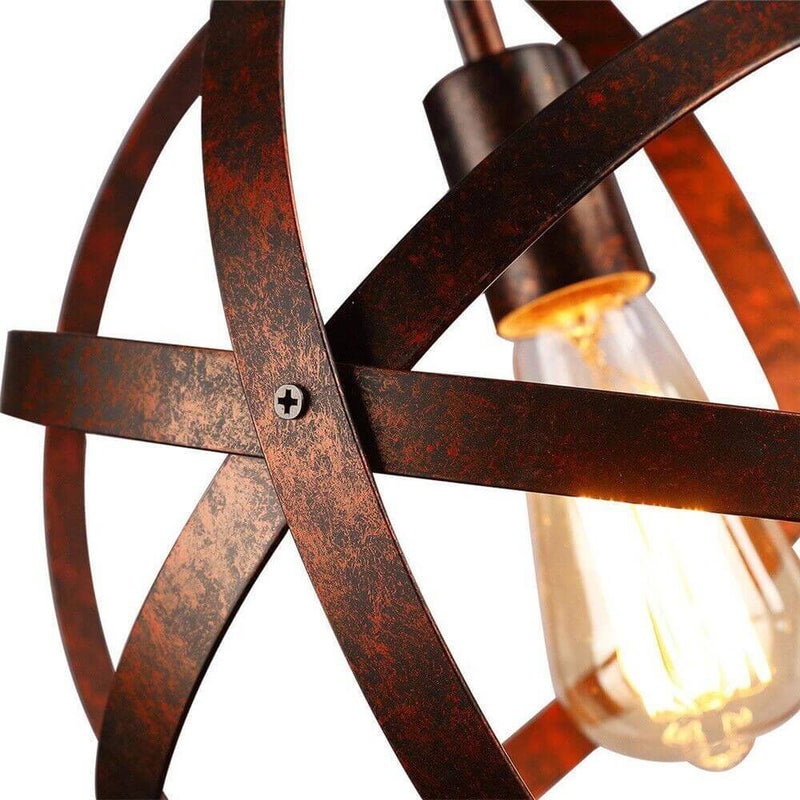 Wrought Iron 1-Light Globe Pendant Light