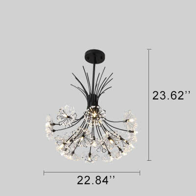 Crystal 13-19 Light Dandelion Shade Chandeliers