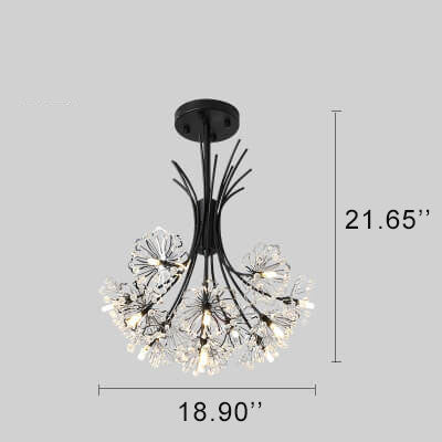 Crystal 13-19 Light Dandelion Shade Chandeliers