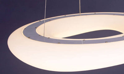 ثريات LED أكريليك بحلقة بيضاء بسيطة 
