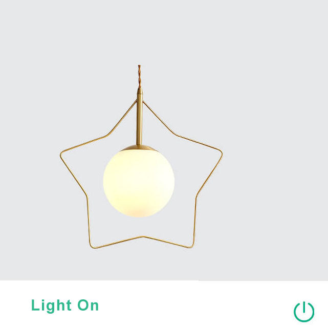 Pentagram Shape Glass Ball 1-Light Wall Sconce Lamp